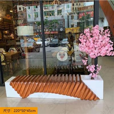 玻璃钢花盆座椅户外不锈钢花箱坐凳广场凉亭休闲椅异形等候椅定制