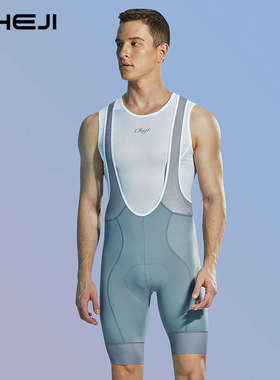 cheji 车迹 骑行裤男夏公路自行车背带短裤修身提臀比利时裤垫