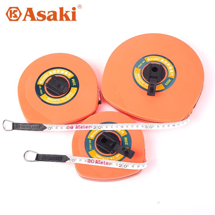 雅赛崎 公制进口尺带玻璃纤维尺 圆盘卷尺20 30 50m淘汰麻布皮尺