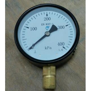 en 837-1 0～400kpa kl1.6 铜接头压力指示仪表 压力表 100mm