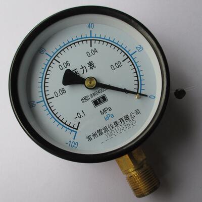 -100-0KPA -0.1-0MPA 真空压力表 真空表 直径100mm 螺纹m20x1.5