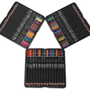 直c销跨境绘画彩铅套装 厂家新品 油性手绘彩色笔72色彩色铅笔铁盒