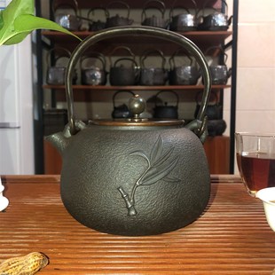 茶道茶具原铁无N涂层手工老铁壶纯手 铸铁茶壶家用砂铁烧水壶日式