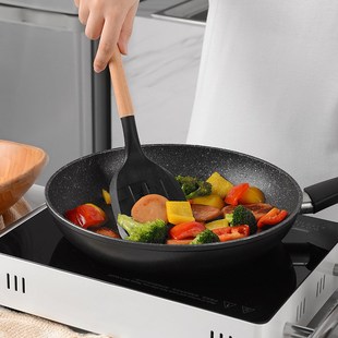 黑色硅胶厨具十件套配不粘v黑色收纳筒软硅胶厨房锅铲汤勺工具套
