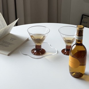 中古琥珀色鸡尾酒杯酒吧r条酒杯女士甜酒杯家用冰激凌杯子冰酒杯
