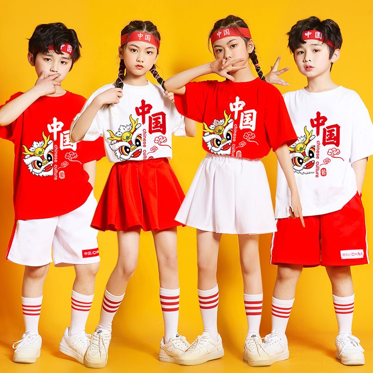 舞蹈服年会啦啦队表六班服龙运动幼儿园小学生一演合唱儿童演出服