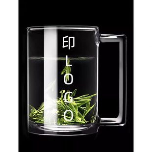家用专用耐热水杯带把个人泡茶杯手加厚茶水杯钢化玻璃办公室高档