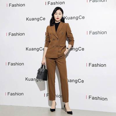 高级西装女士西服讲师职场感新款2024职业套装女工装正装时尚气质