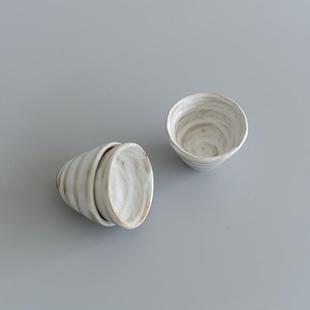 手绘粗陶茶杯品茗杯家用功夫茶具 向美 手工主人杯个人杯陶瓷单杯