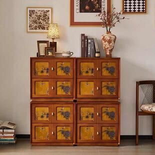 中古香云纱斗柜法式复古实木卡门客厅靠墙储物中式古典网红电视柜