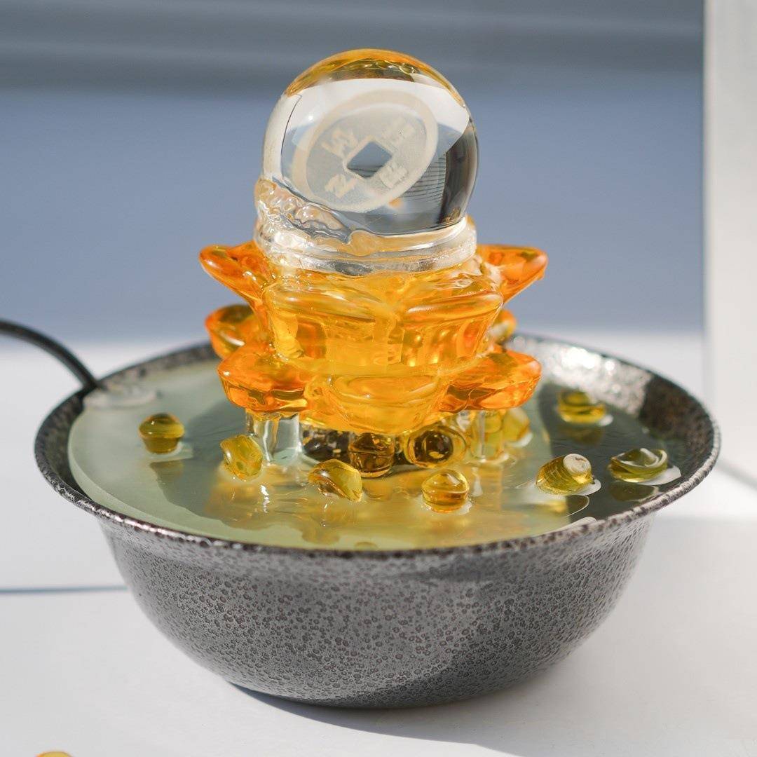 财源滚滚送礼流水摆件招财进宝元宝创意摆件聚宝盆流水摆件新中式