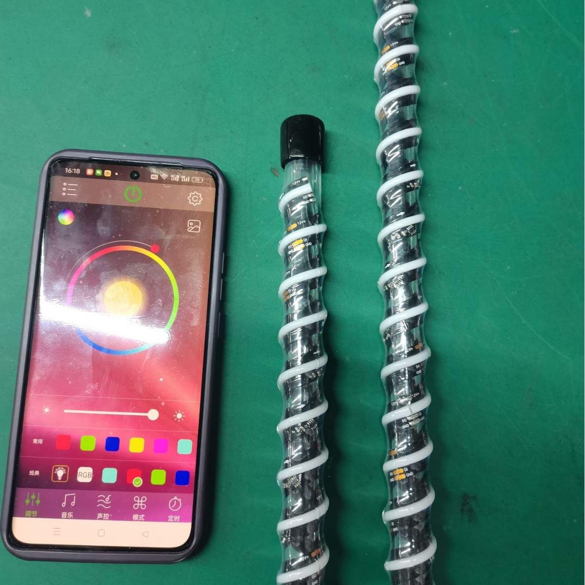 杰迪森LED幻彩RGB螺旋COB灯珠旗杆灯多颜色组合LED越野氛围旗杆灯