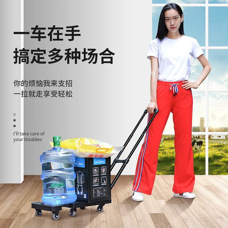 车载小推车摆摊折叠平板车便携拉杆式拖车乌龟车进货搬家拉车