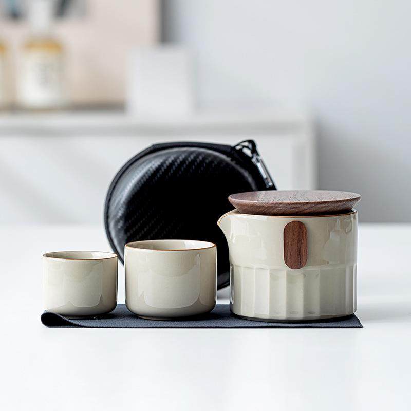 陶瓷旅行茶具套装便携包快客杯一壶二杯路宝釉功夫泡茶器加印LOGO,纺织面料/辅料/配套,纺织机械配件,淘宝优惠券,粉丝福利购,淘宝优惠卷