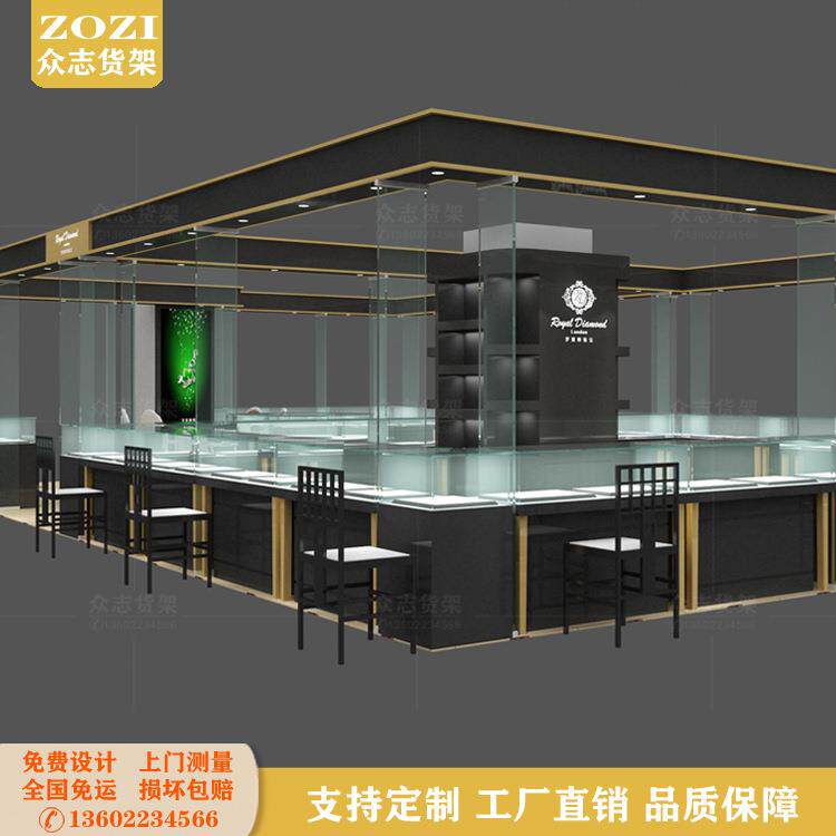 大型商场珠宝店展示柜装修设计金银首饰品矮柜玉器翡翠陈列柜