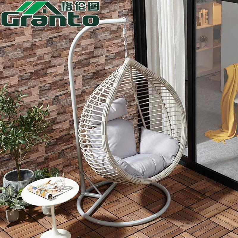 简约室内支架吊篮阳台单人鸟巢藤椅吊椅摇椅秋千家用网红现代少女