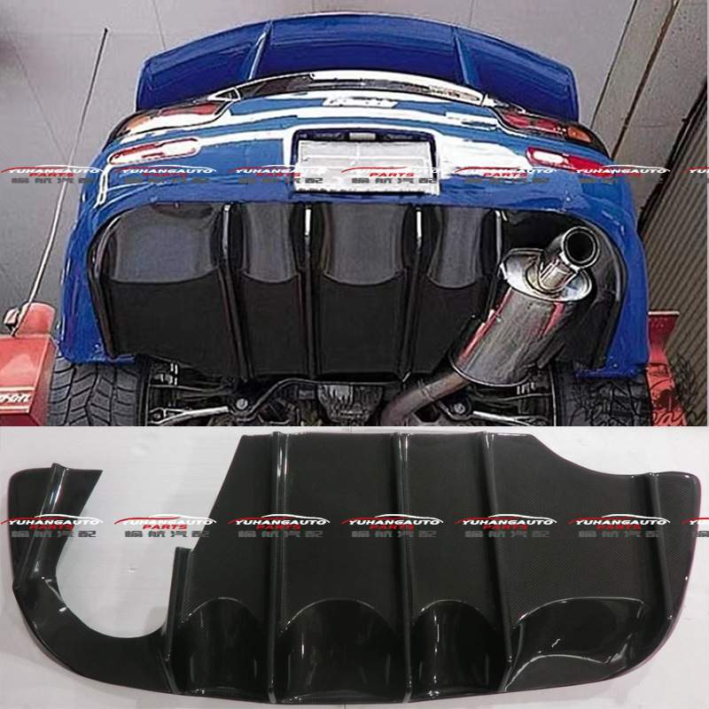 适用马自达1992-97  RX7 FD3S碳纤后唇改装 后杠底板 后扰流加装