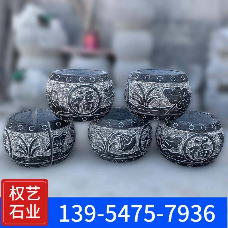 石墩子底座柱墩石青石鼓墩柱顶石空心柱础石柱脚石垫基石雕圆墩