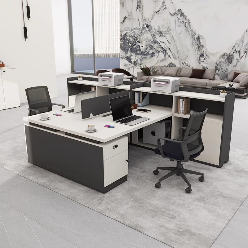 职员桌办公桌双人员工位办公室财务桌椅组合简约现代2两人主管桌