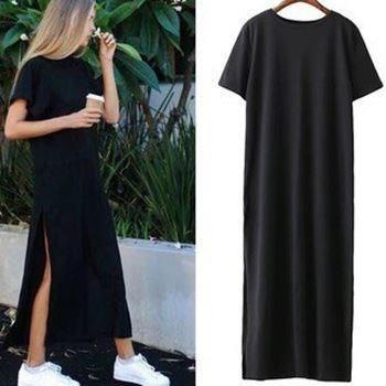 2017 Women Maxi Long Dresses Casual Summer Shirt Dress woman