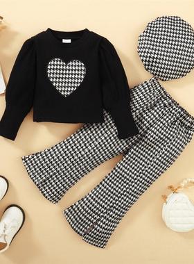 1-6 Year Little Girl Clothes Kids Korean Style Set Love Hear