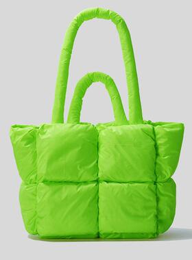 Fashion Fluorescent Green Padded Women Shoulder Bags Designe