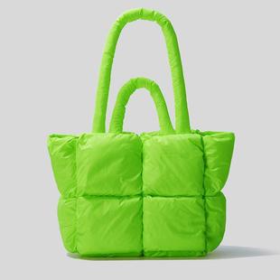Fashion Fluorescent Green Padded Women Shoulder Bags Designe