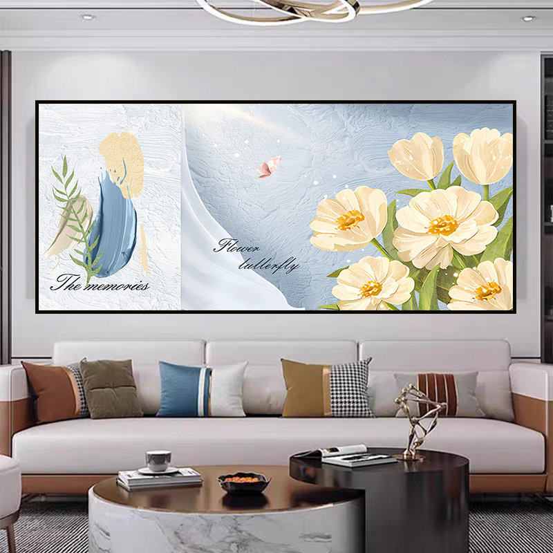 柿柿如意3d墙画客厅沙发背景墙装饰自粘壁画小清新治愈餐厅贴画