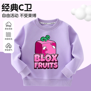 上衣男童休闲卫衣春秋运动套装 blox fruits游戏水果衣服女童长袖