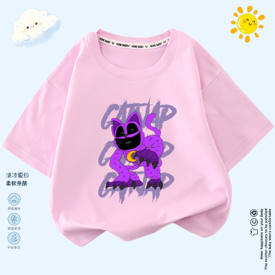 PoppyPlaytime波比的游戏时间新款儿童纯棉短袖宽松T恤男女童夏装