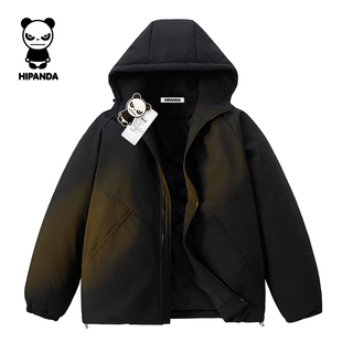 HiPanda你好熊猫棉衣男秋冬连帽加厚保暖短款 棉服抗寒防风袄外套