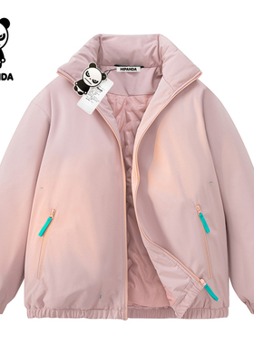 HiPanda你好熊猫美式工装棉服男冬季加厚保暖立领夹克潮牌面包服