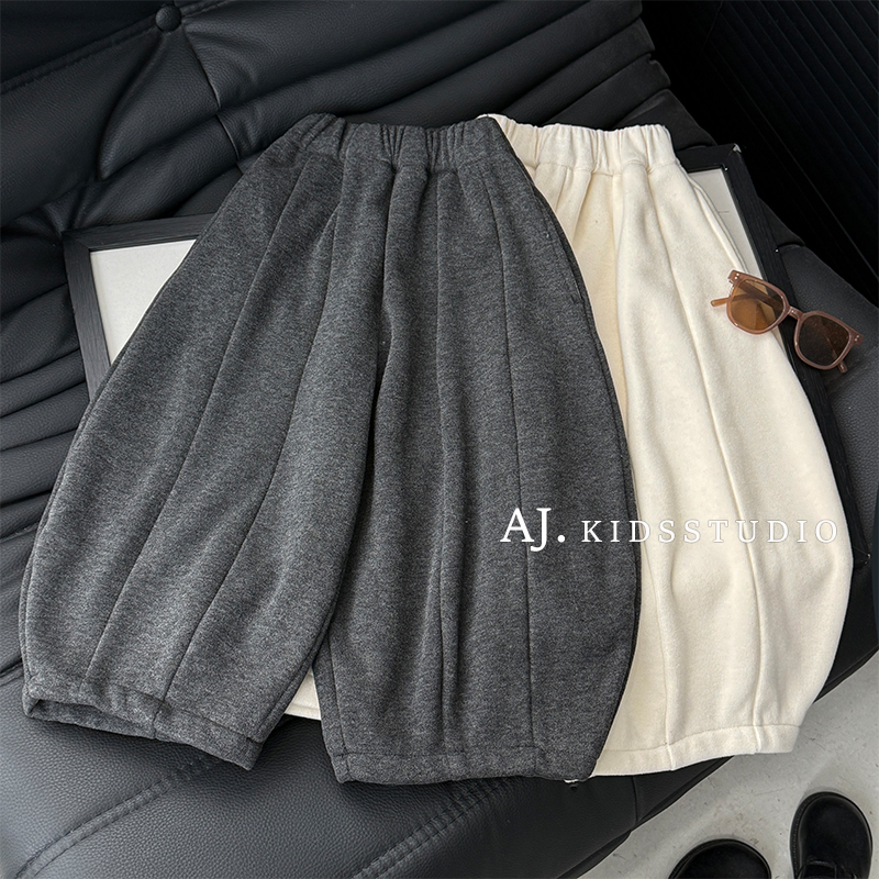 【泰酷】冬装男女童纯色小众拼片保暖一体绒弯刀加绒裤MPG7216