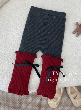 【从绒】冬女小童韩版洋气时尚保暖新年一体绒过冬打底裤NNT0180