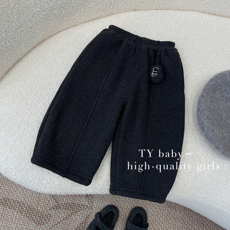 【糯米绵绵】冬女小童韩个性玩偶挂坠休闲加绒保暖阔腿裤NNT0008,童装/婴儿装/亲子装,裤子,淘宝优惠券,粉丝福利购,淘宝优惠卷