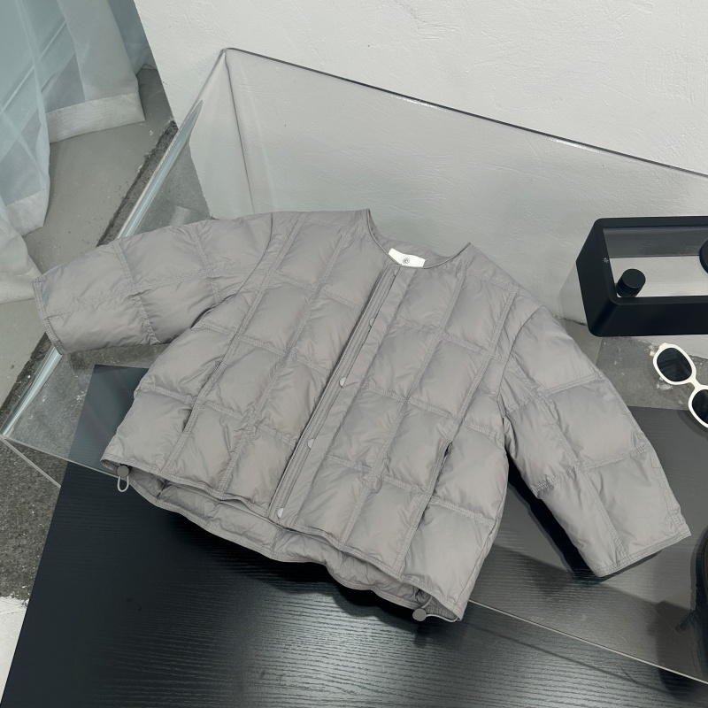 冬装儿童韩版时尚拼接设计休闲宽松立领单色保暖棉服HCXZ4679h3