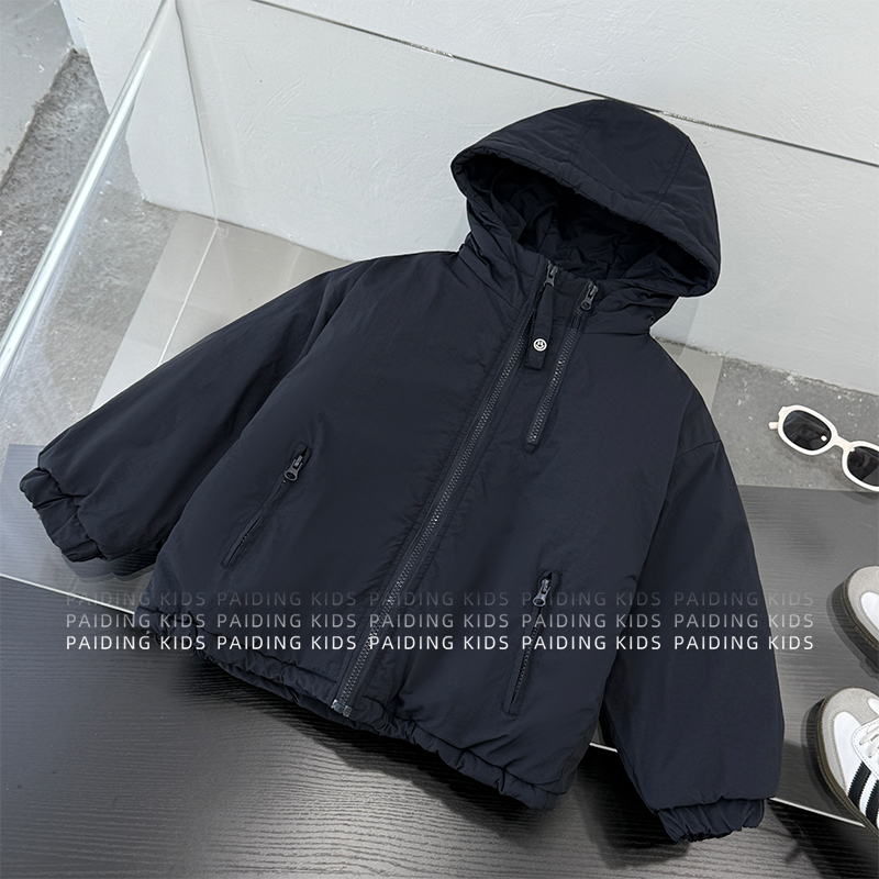 冬装儿童韩版时尚经典纯色百搭款休闲保暖棉服连帽外套SJ6470-DD1