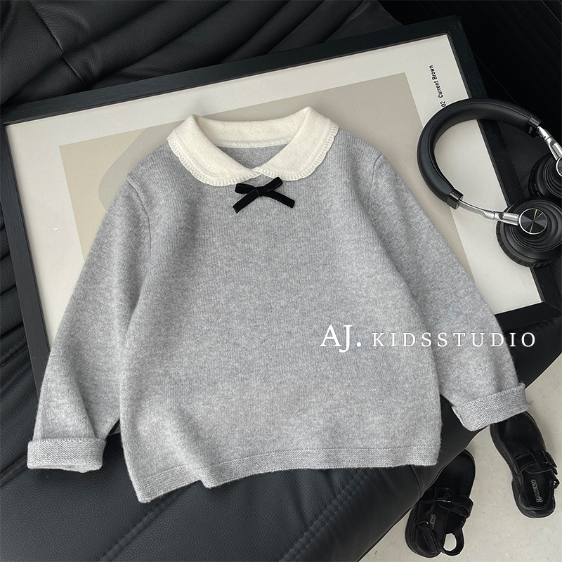 现【泰酷】【安妮日记】秋冬装女童气质百搭套头针织毛衣MPG7073