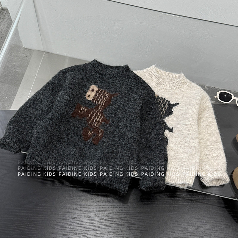 冬装儿童韩版时尚撞色卡通动物软糯休闲保暖套头毛衣暖SJ7061-DD1,童装/婴儿装/亲子装,毛衣/针织衫,淘宝优惠券,粉丝福利购,淘宝优惠卷