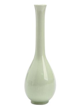 白瓷观音瓶玉净瓶青瓷花插花器家居摆件长颈陶瓷小花瓶前