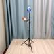 话筒支架带手机位户外直播唱k歌麦克风落地三脚架可伸缩便携麦架
