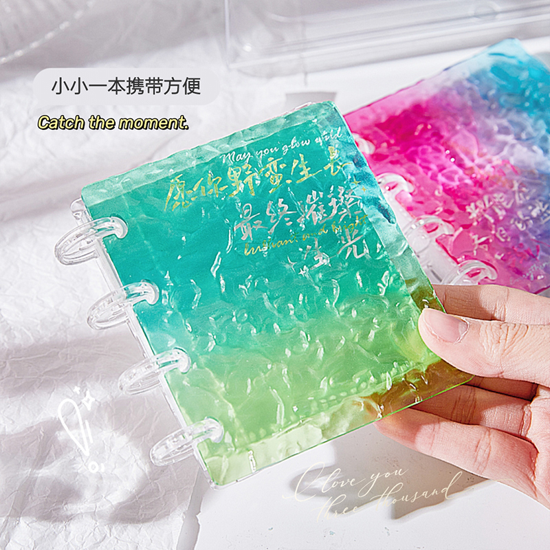 多巴胺新款亚克力蘑菇卡册高颜值渐变碎冰冰3寸卡册爱豆小卡收纳册相册