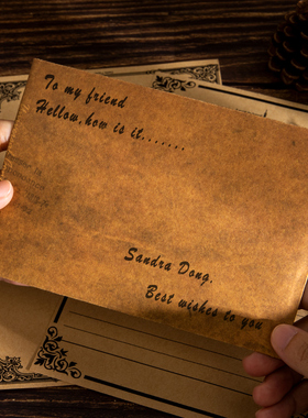 复古欧式信封信纸古风做旧高级感学生用牛皮纸信封袋封口贴火漆印章七夕浪漫文艺信件纸生日手写情书毕业信笺