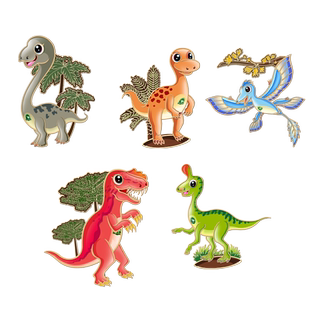 [中国古动物馆·恐龙五宝]明信片5张单脊龙马门溪龙禄丰龙小盗龙