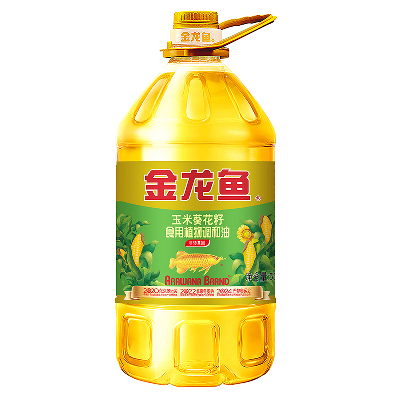 金龙鱼玉米葵花籽食用植物调和油5L非转基因食用油大桶装家用