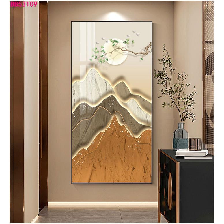 入户玄关装饰画走廊过道墙壁画竖版现代简约北欧客厅晶瓷水晶挂画