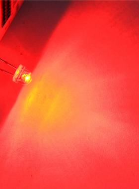 高亮LED直插发光二极管F5MM大杯草帽红MCD2000 F5白发红光 大杯