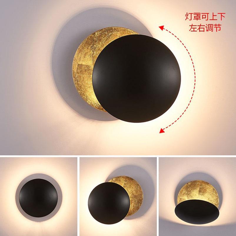 卧室床头月亮壁灯北欧现代月食楼梯轻奢过道氛围灯led月球造型