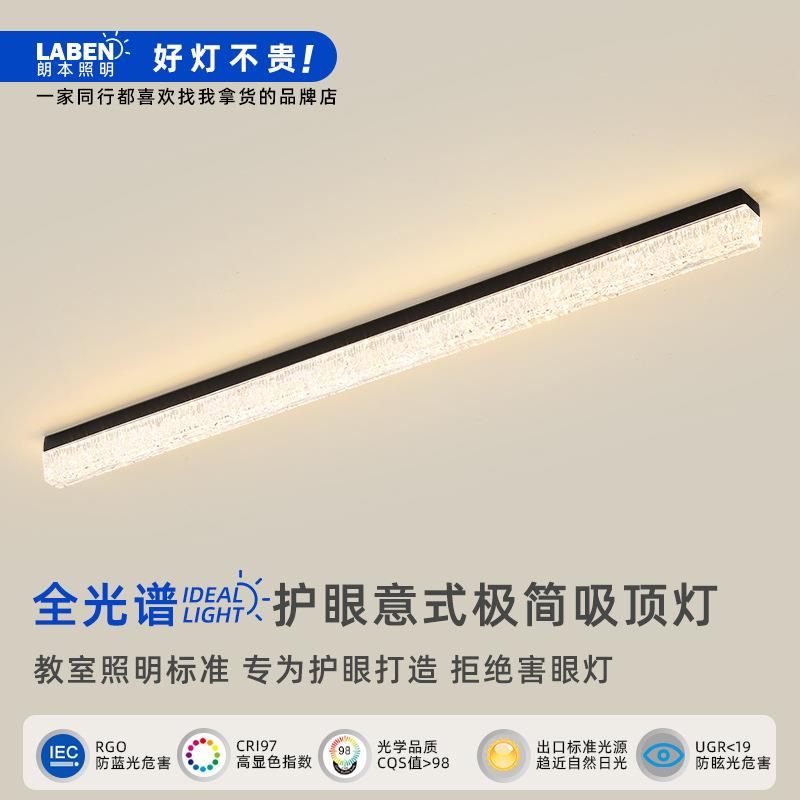 极简长条过道吸顶灯简约现代轻奢新款阳台衣帽间玄关新款中山灯具