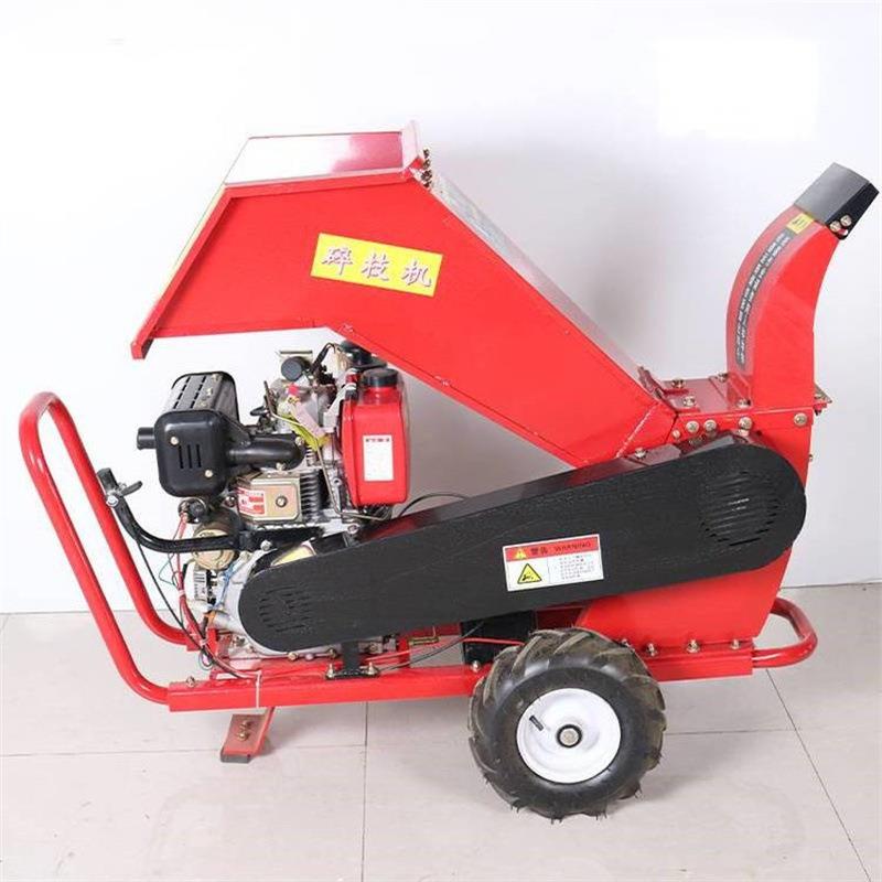 小区绿化改造碎枝机 移动式树枝粉碎机 电启动柴油粉碎树枝机